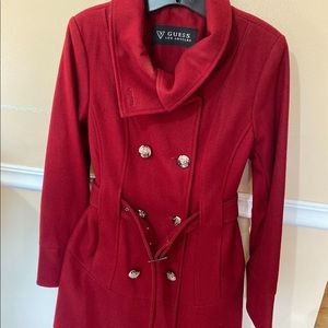 GUESS red Pea Coat